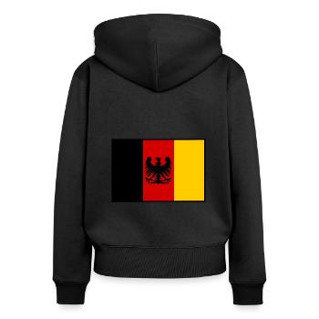 Die Fans aus Deutschland - Frauen Premium Bio Zip Hoodie - Schwarz - Hinten - Julia (174cm)