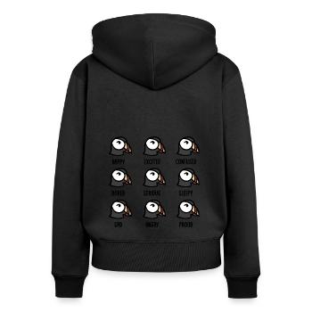 Puffin Emotions Puffin puffin - Women's Premium Organic Zip Hoodie - black - Back - Julia (174cm)