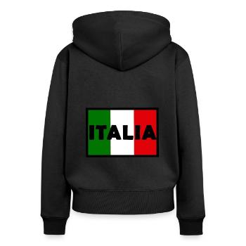 The nation of italy - Women's Premium Organic Zip Hoodie - black - Back - Julia (174cm)