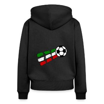 Fußball Macht Italien - Frauen Premium Bio Zip Hoodie - Schwarz - Hinten - Julia (174cm)