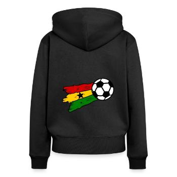 Équipe du Ghana de football - Sweat à capuche zippé Premium bio Femme - noir - Dos - Julia (174cm)