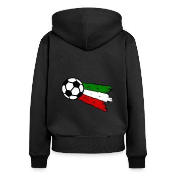 Italienische Fußball Freunde - Frauen Premium Bio Zip Hoodie - Schwarz - Hinten - Julia (174cm)