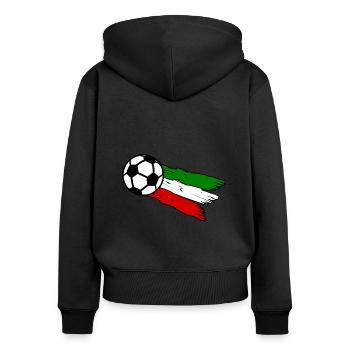 Italiener Fußball Liebe - Frauen Premium Bio Zip Hoodie - Schwarz - Hinten - Julia (174cm)