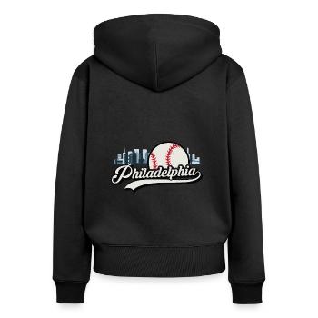 Philadelphia baseball skyline Philly USA sports - Women's Premium Organic Zip Hoodie - black - Back - Julia (174cm)