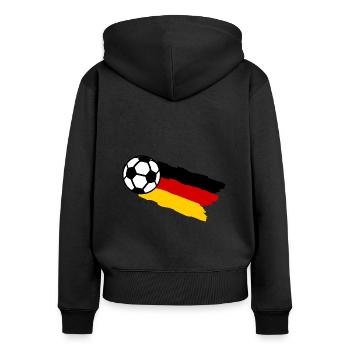 Fans de football - Sweat à capuche zippé Premium bio Femme - noir - Dos - Julia (174cm)
