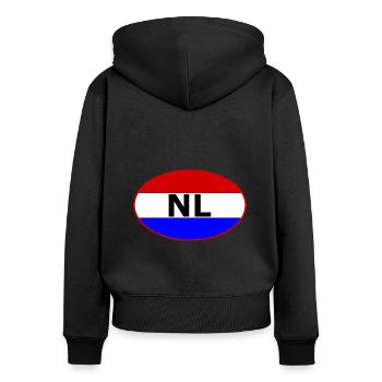 Les supporters des Pays-Bas - Sweat à capuche zippé Premium bio Femme - noir - Dos - Julia (174cm)