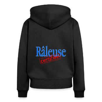 Râleuse certifiée - Sweat à capuche zippé Premium bio Femme - noir - Dos - Julia (174cm)