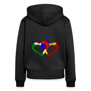 The Romania Italy Love - Women's Premium Organic Zip Hoodie - black - Back - Julia (174cm)