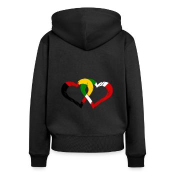 Italian-German love affair - Women's Premium Organic Zip Hoodie - black - Back - Julia (174cm)
