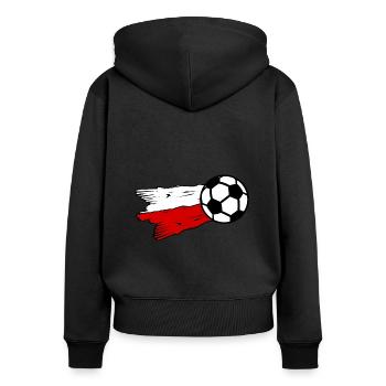 Die Polen Fußball Fans - Frauen Premium Bio Zip Hoodie - Schwarz - Hinten - Julia (174cm)