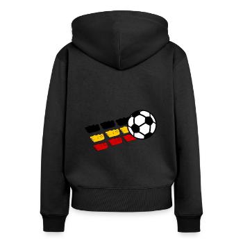 Supporters belges - Sweat à capuche zippé Premium bio Femme - noir - Dos - Julia (174cm)