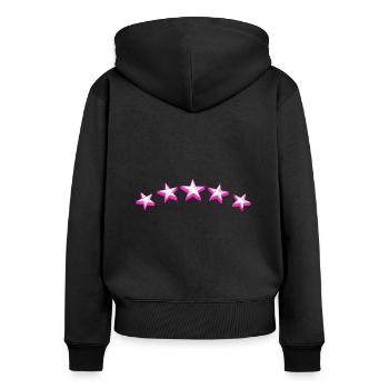 Sterne rosa - Frauen Premium Bio Zip Hoodie - Schwarz - Hinten - Julia (174cm)