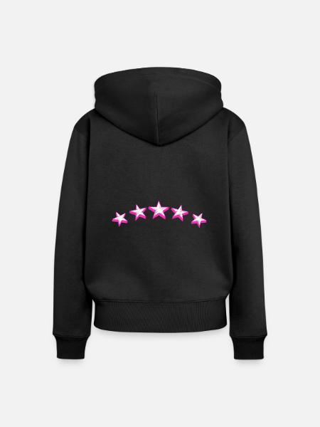 Sterne rosa - Frauen Premium Bio Zip Hoodie - Schwarz