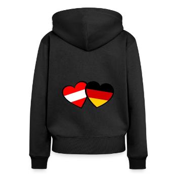 The heart of the German Austrians - Women's Premium Organic Zip Hoodie - black - Back - Julia (174cm)
