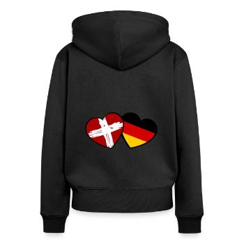 Swiss German Love - Women's Premium Organic Zip Hoodie - black - Back - Julia (174cm)