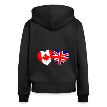 Die britisch kanadische Liebe - Frauen Premium Bio Zip Hoodie - Schwarz - Hinten - Julia (174cm)