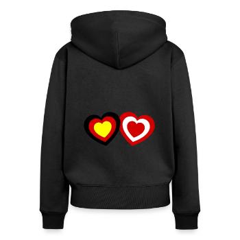 Partners Germany and Austria - Women's Premium Organic Zip Hoodie - black - Back - Julia (174cm)