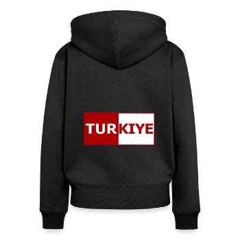 Turkey Fans - Women's Premium Organic Zip Hoodie - black - Back - Julia (174cm)