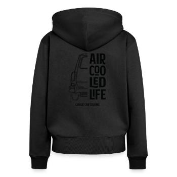 Aircooled Type 3 Square Back- Classic Car Culture - Women's Premium Organic Zip Hoodie - black - Back - Julia (174cm)