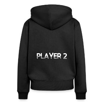 PLAYER 2 - Gaming - Women's Premium Organic Zip Hoodie - black - Back - Julia (174cm)