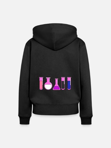 Genderfluid Pride Teströhrchen - Frauen Premium Bio Zip Hoodie - Schwarz