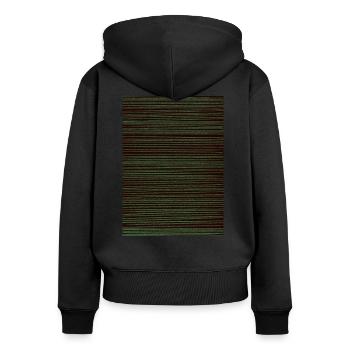 Streifen - Frauen Premium Bio Zip Hoodie - Schwarz - Hinten - Julia (174cm)