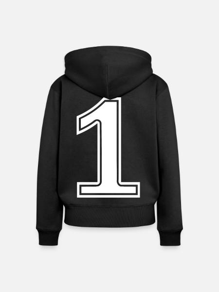 1 - Frauen Premium Bio Zip Hoodie - Schwarz