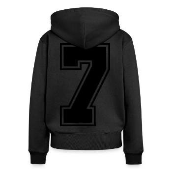 7 - Women's Premium Organic Zip Hoodie - black - Back - Julia (174cm)