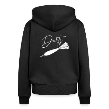 jeu de fléchettes - Sweat à capuche zippé Premium bio Femme - noir - Dos - Julia (174cm)