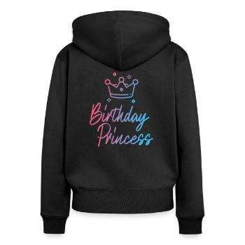 Birthday Princess - Frauen Premium Bio Zip Hoodie - Schwarz - Hinten - Julia (174cm)
