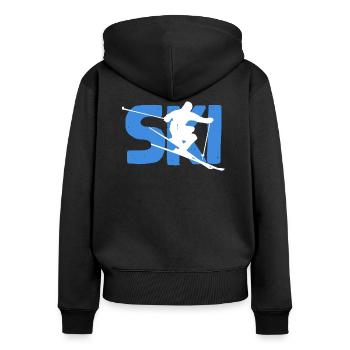 To ski - Women's Premium Organic Zip Hoodie - black - Back - Julia (174cm)
