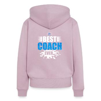 Schwimmtrainer Bester Schwimmtrainer aller Zeiten - Frauen Premium Bio Zip Hoodie - Altrosa - Hinten - Julia (174cm)