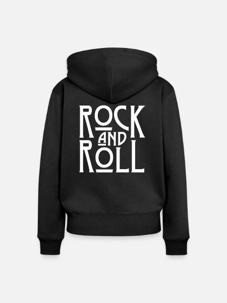 Rock and Roll / Farbwechsel - Frauen Premium Bio Zip Hoodie - Schwarz
