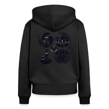 Folklore Breton - Sweat à capuche zippé Premium bio Femme - noir - Dos - Julia (174cm)