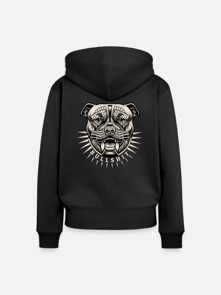 Pitbull - Frauen Premium Bio Zip Hoodie - Schwarz