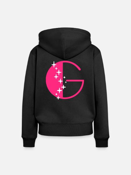 Buchstabe G Glitzer - Frauen Premium Bio Zip Hoodie - Schwarz
