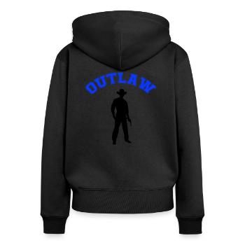 Cow-boy hors-la-loi - Sweat à capuche zippé Premium bio Femme - noir - Dos - Julia (174cm)