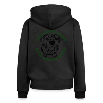 Tous les chiens sont géniaux - Bulldog - Sweat à capuche zippé Premium bio Femme - noir - Dos - Julia (174cm)