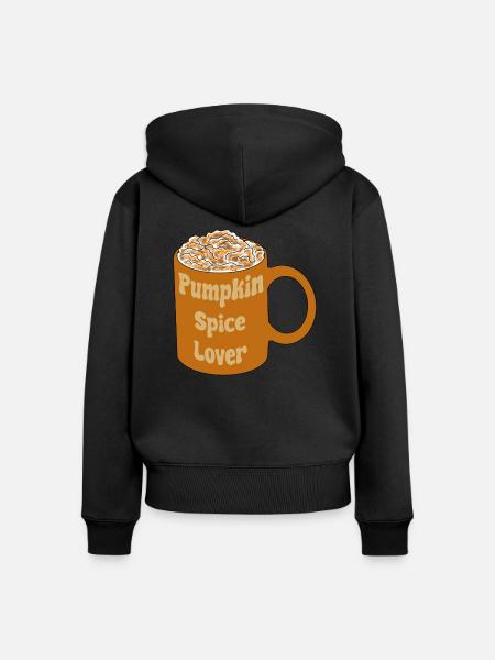 Pumpkin Spice Lover - Frauen Premium Bio Zip Hoodie - Schwarz