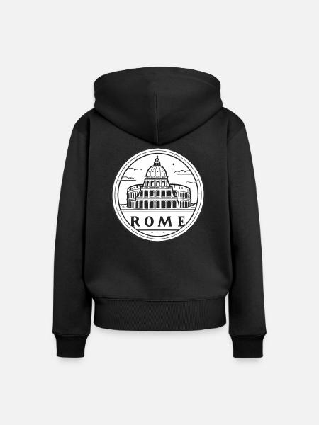 Rom Italien Geschenkidee - Frauen Premium Bio Zip Hoodie - Schwarz