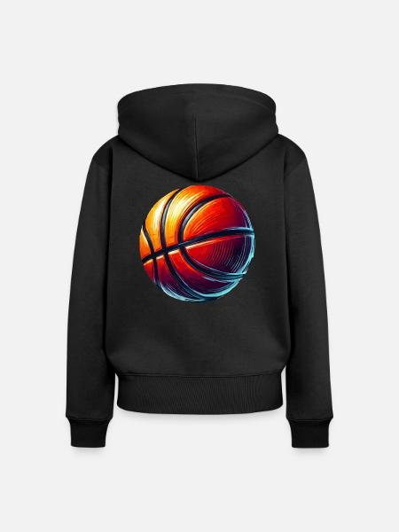 Basketball - Frauen Premium Bio Zip Hoodie - Schwarz