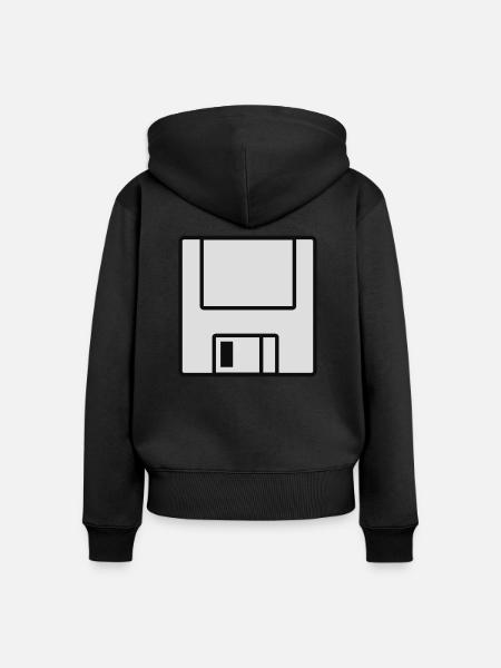 Computer-Diskette - Frauen Premium Bio Zip Hoodie - Schwarz