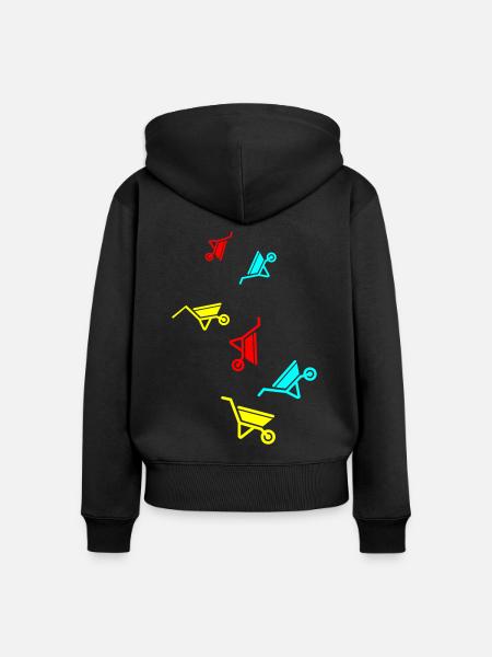 Schubkarre Symbol - Frauen Premium Bio Zip Hoodie - Schwarz