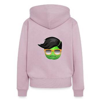 KOHLKOPF - Sweat à capuche zippé Premium bio Femme - rose poudré - Dos - Julia (174cm)