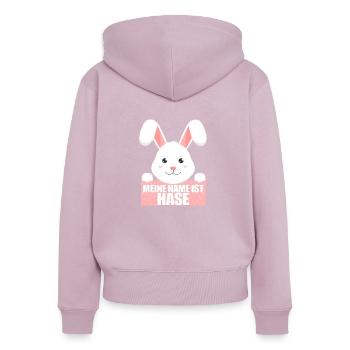 MEIN NAME IST HASE - Frauen Premium Bio Zip Hoodie - Altrosa - Hinten - Julia (174cm)