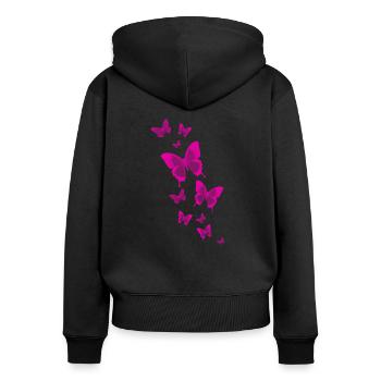 Papillon papillon des animaux coloré couleur - Sweat à capuche zippé Premium bio Femme - noir - Dos - Julia (174cm)