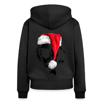 Santa GIANT SCHNAUZER Chiens de Noël Wilsigns - Sweat à capuche zippé Premium bio Femme - noir - Dos - Julia (174cm)
