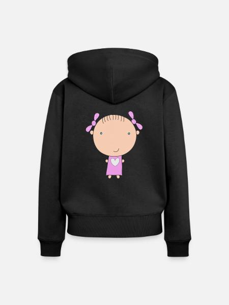 Calinette, das kleine Mädchen - Frauen Premium Bio Zip Hoodie - Schwarz