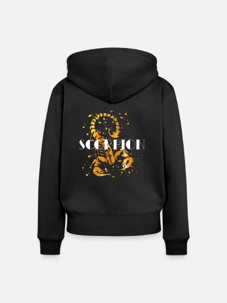 Skorpion - Frauen Premium Bio Zip Hoodie - Schwarz