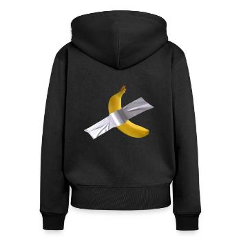 Art de la banane - Sweat à capuche zippé Premium bio Femme - noir - Dos - Julia (174cm)